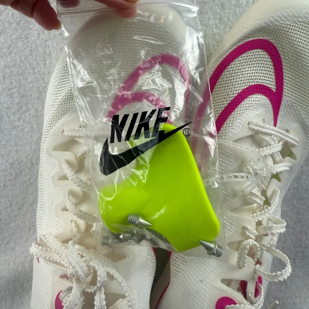 Nike ZOOM Fly Track and Field Sprinting‎ Spikes DR2741-100 White Pink Size 10
